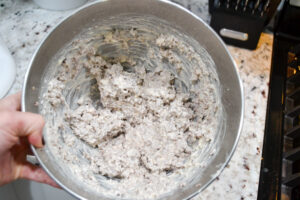Sausage and cream cheese mixed into a creamy filling